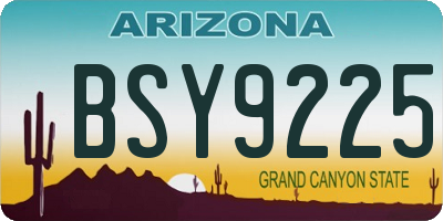 AZ license plate BSY9225