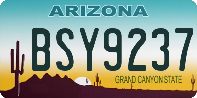 AZ license plate BSY9237