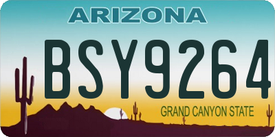 AZ license plate BSY9264
