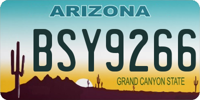 AZ license plate BSY9266