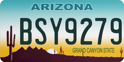 AZ license plate BSY9279