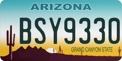 AZ license plate BSY9330