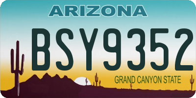 AZ license plate BSY9352