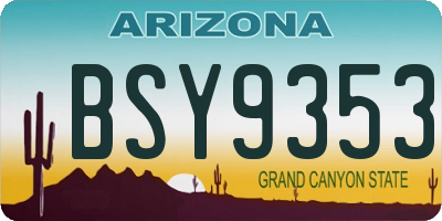 AZ license plate BSY9353