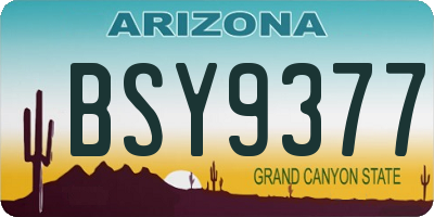 AZ license plate BSY9377