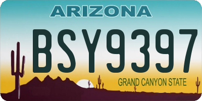 AZ license plate BSY9397