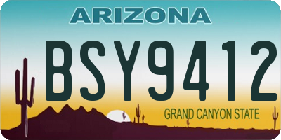 AZ license plate BSY9412