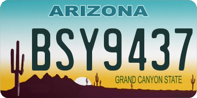 AZ license plate BSY9437