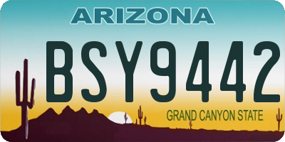 AZ license plate BSY9442