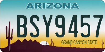 AZ license plate BSY9457