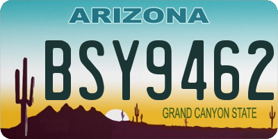 AZ license plate BSY9462