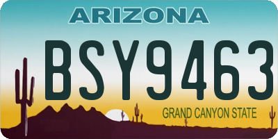 AZ license plate BSY9463