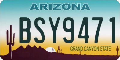 AZ license plate BSY9471