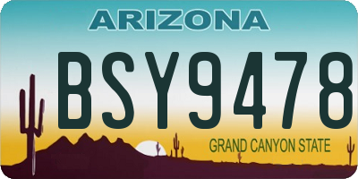 AZ license plate BSY9478