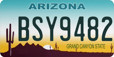AZ license plate BSY9482