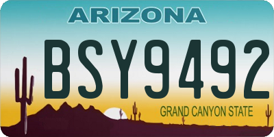 AZ license plate BSY9492