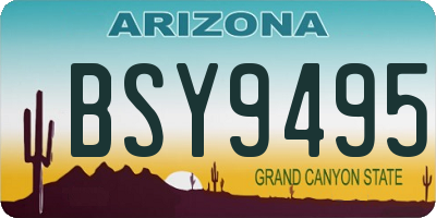 AZ license plate BSY9495