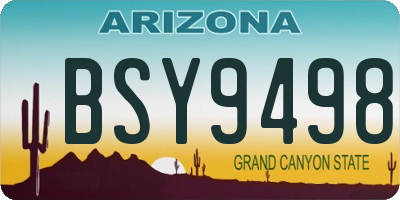 AZ license plate BSY9498