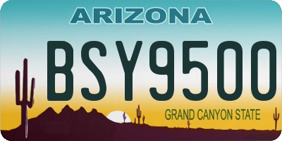 AZ license plate BSY9500