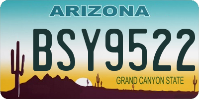 AZ license plate BSY9522