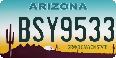 AZ license plate BSY9533