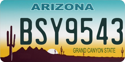 AZ license plate BSY9543