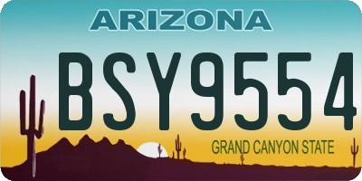 AZ license plate BSY9554