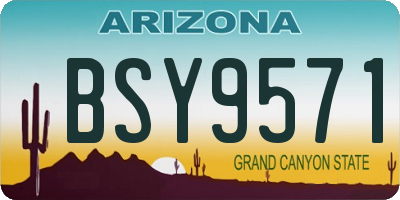 AZ license plate BSY9571