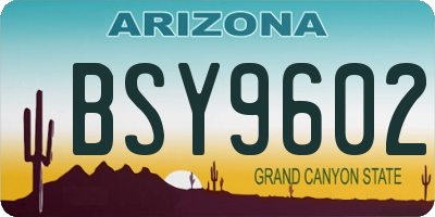 AZ license plate BSY9602