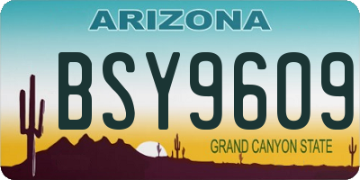 AZ license plate BSY9609