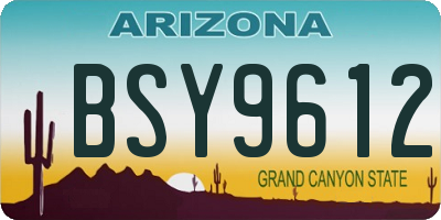 AZ license plate BSY9612
