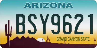 AZ license plate BSY9621