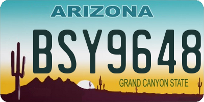 AZ license plate BSY9648