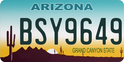 AZ license plate BSY9649