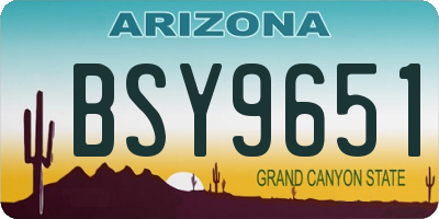 AZ license plate BSY9651