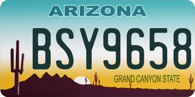 AZ license plate BSY9658