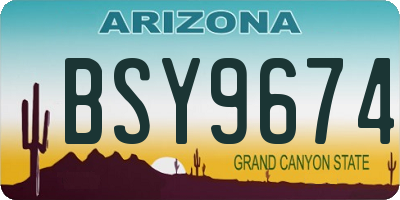 AZ license plate BSY9674