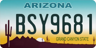 AZ license plate BSY9681