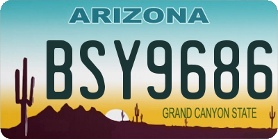 AZ license plate BSY9686