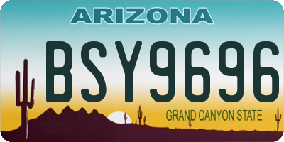 AZ license plate BSY9696