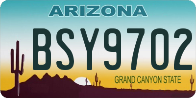 AZ license plate BSY9702