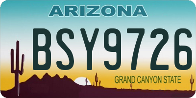 AZ license plate BSY9726