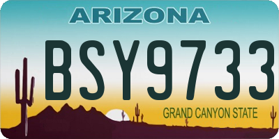 AZ license plate BSY9733