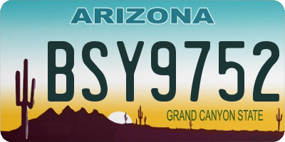 AZ license plate BSY9752