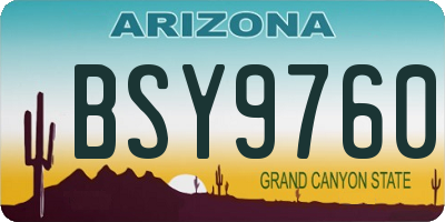 AZ license plate BSY9760