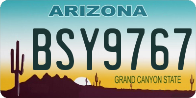 AZ license plate BSY9767