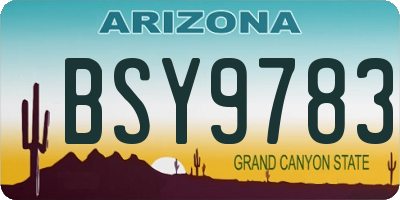 AZ license plate BSY9783