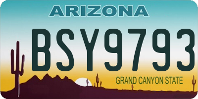 AZ license plate BSY9793