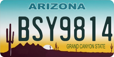 AZ license plate BSY9814