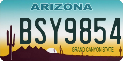 AZ license plate BSY9854
